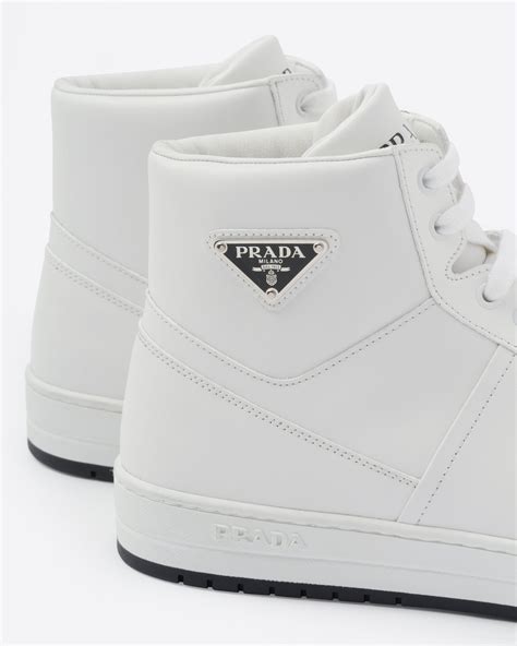 prada high top trainers|Prada leather high top sneakers.